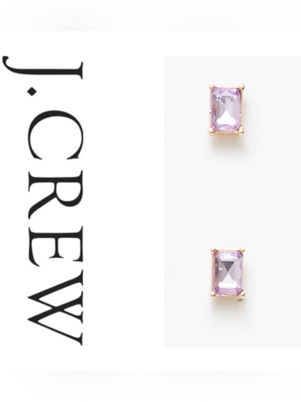 J. Crew Purple Crystal Stud Earrings